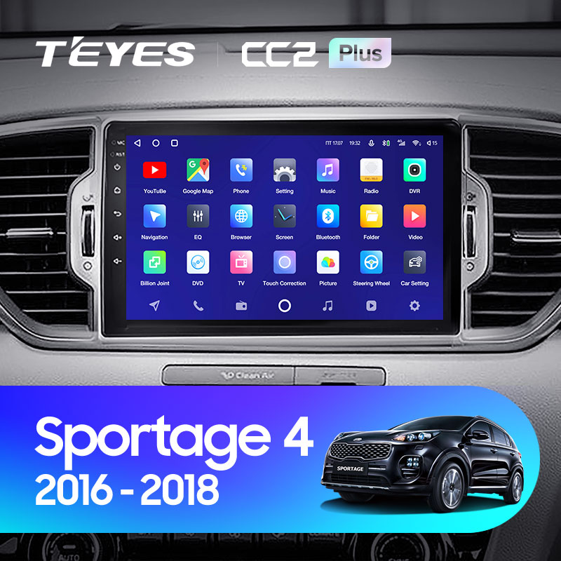 Штатная магнитола TEYES CC2 Plus 9.0" 4 Gb для Kia Sportage 2016-2018 A, Версия устройства: CC2 Plus, Оперативная память: 4 Gb, Комплектация: A, фото 